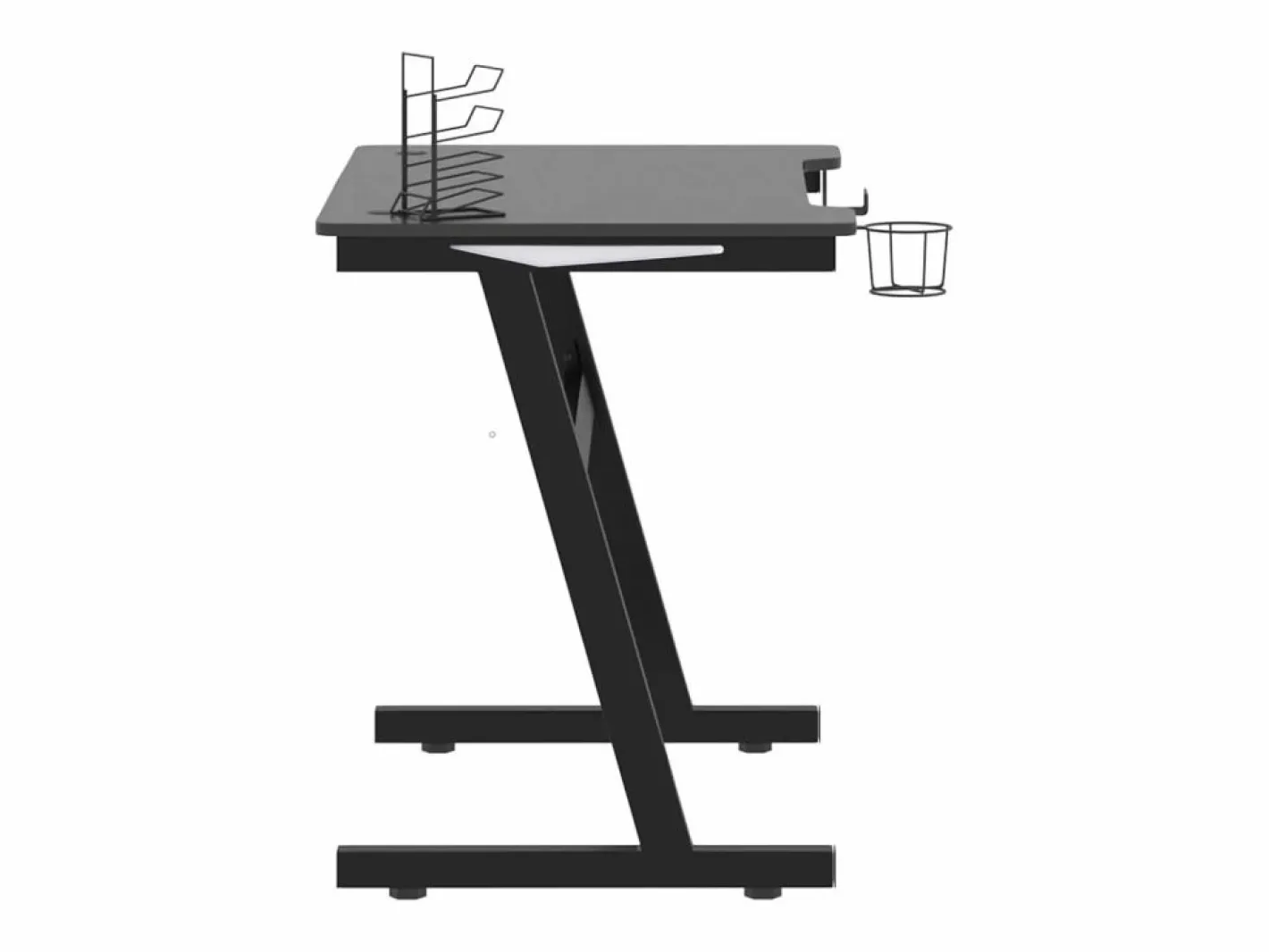 Clicnbuy Mesa Gaming|Escritorio gaming LED con patas en forma Z 90x60x75 cm