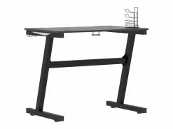Clicnbuy Mesa Gaming|Escritorio gaming LED con patas en forma Z 90x60x75 cm