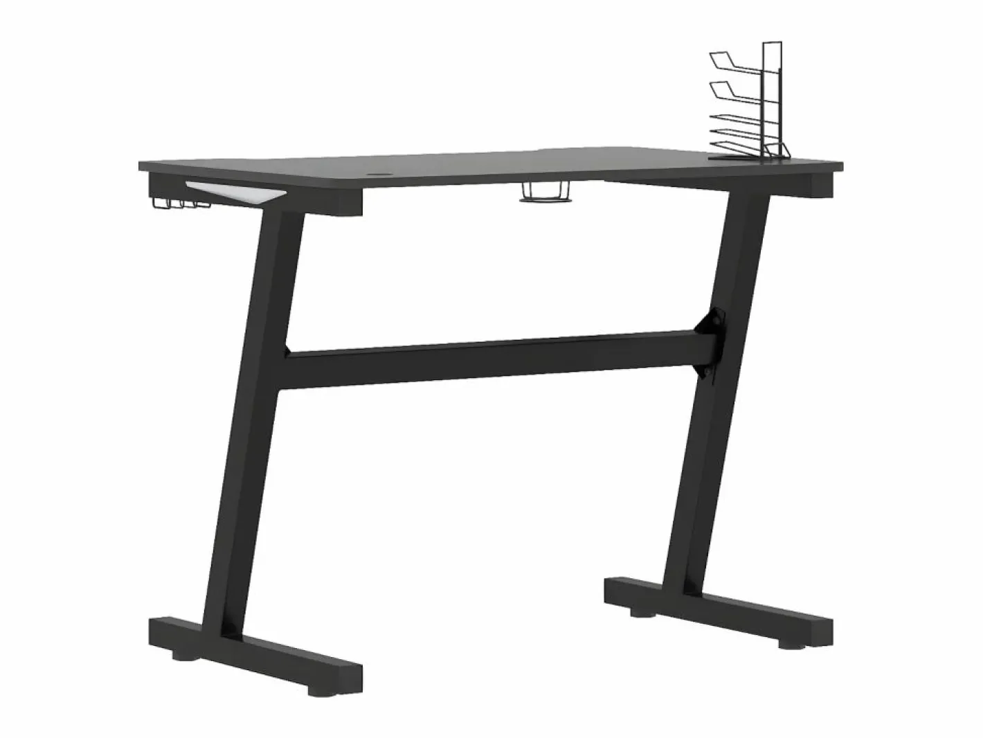 Clicnbuy Mesa Gaming|Escritorio gaming LED con patas en forma Z 90x60x75 cm