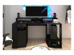 Mesa Gaming|Escritorio Gaming LED con Amplia Zona de Juego - L 152 x A 61,5 x H 86,7 cm