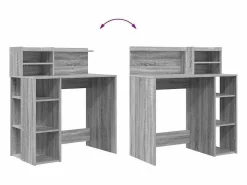 vidaxl Escritorio Sonoma 90 x 48 x 101,5 cm Madera de ingeniería Gris