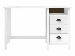 Clicnbuy Escritorio Hill con 3 cajones madera de pino 120x50x74 cm Blanco Clearance