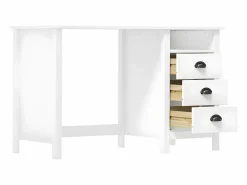 Clicnbuy Escritorio Hill con 3 cajones madera de pino 120x50x74 cm Blanco Clearance