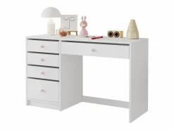 Merax Escritorio Tradicional|Escritorio infantil sencillo - 120 x 45 x 74 cm - con 5 cajones - MDF -