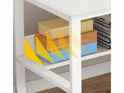 Mesa De Ordenador|Escritorio informático escandinavo de 100 cm con grandes estantes integrados, diseño moderno y ergonómico