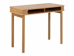 ebuy24 Escritorio Langley 2 puertas correderas decoración roble. Marru00f3n Hot