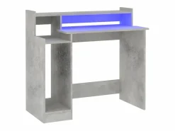Clicnbuy Escritorio LED madera contrachapada hormigón 97x45x90 cm Gris Best
