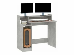 Clicnbuy Escritorio LED madera contrachapada hormigón 97x45x90 cm Gris Best
