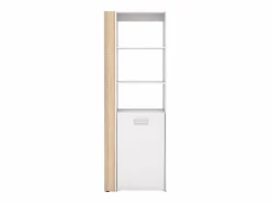 Escritorio librería modular TUPELIO con 10 huecos, color natural y blanco -^Vente-unique Outlet