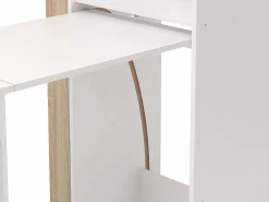 Escritorio librería modular TUPELIO con 10 huecos, color natural y blanco -^Vente-unique Outlet