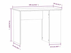 Clicnbuy Escritorio Tradicional|Escritorio madera contrachapada brillante 100x55x75 cm