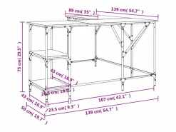 Escritorio madera de ingeniería 139x139x75 cm^Clicnbuy Sale