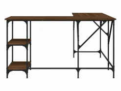Escritorio madera de ingeniería roble marrón 139x139x75 cm ES329241^