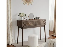 Escritorio Mid-Century, 2 cajones, MDF, nogal (100x35x80 cm)^ Hot