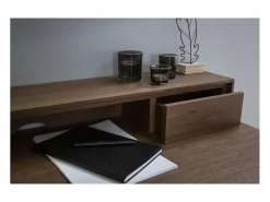 Miliboo Escritorio moderno con almacenaje madera nogal SEKRET Marru00f3n Sale