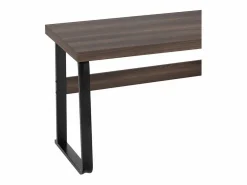 DripeX Escritorio moderno para computadora en MDF+Metal - con almacenamiento abierto y 2 cajones - Marrón - 161x54x76,3cm Marru00f3n Best