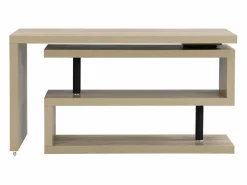 Vente-unique Escritorio Rinconero|Escritorio Tradicional|Escritorio modular MDF color roble tablero 360° - NICEPHORE II