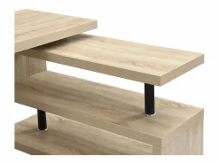 Vente-unique Escritorio Rinconero|Escritorio Tradicional|Escritorio modular MDF color roble tablero 360° - NICEPHORE II