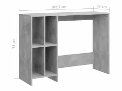 Clicnbuy Mesa De Ordenador|Escritorio notebook contrachapado hormigón 102,5x35x75 cm