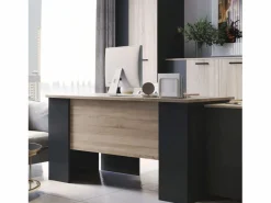 Escritorio Oficina Nibis Industrial Roble Sonoma/ Antracita 140 cm^ Best