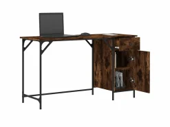 Mesa De Ordenador|Escritorio ordenador madera ingeniería roble humo 131x48x75 cm ES320266
