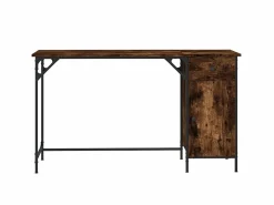 Mesa De Ordenador|Escritorio ordenador madera ingeniería roble humo 131x48x75 cm ES320266