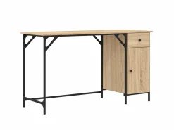 Escritorio ordenador madera ingeniería roble Sonoma 131x48x75cm ES412462^ Best