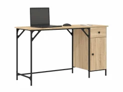 Escritorio ordenador madera ingeniería roble Sonoma 131x48x75cm ES412462^ Best