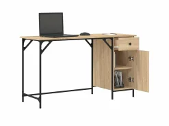 Escritorio ordenador madera ingeniería roble Sonoma 131x48x75cm ES412462^ Best