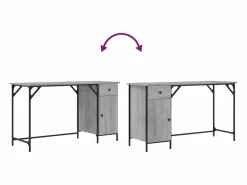 Escritorio ordenador madera ingeniería Sonoma 131x48x75 cm^Clicnbuy Outlet