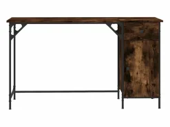 Clicnbuy Escritorio ordenador madera ingeniería roble humo 131x48x75 cm Marru00f3n