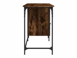 Clicnbuy Escritorio ordenador madera ingeniería roble humo 131x48x75 cm Marru00f3n