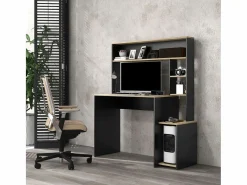Escritorio Oslo 5 estantes con soporte negro 138x114x45 cm^Homcom Clearance