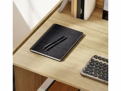 Escritorio para computadora plegable - con patas ajustables de metal - roble y negro - 170x58x78cm^DripeX Discount