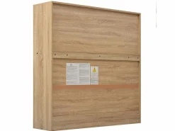 DripeX Escritorio para computadora con almacenamiento - 1 puerta y 7 nichos - patas de hierro - MDF - 120x50x120cm Color natural claro Hot
