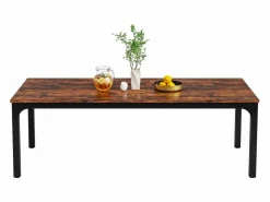 Escritorio para computadora , escritorio para computadora portátil, mesa de estudio, mesa de computadora portátil, escritorio doble largo para el dormitorio de la oficina en casa, 200 x 70 x 75 cm, marrón rústico^Tribesigns Best