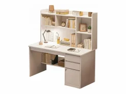 Mesa De Ordenador|Escritorio para jóvenes con ordenador mesa con estantería estantes cajones