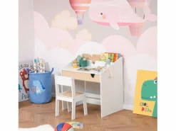 Homcom Escritorio para niños 70x50x75 cm Blanco Discount