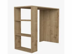 Escritorio para oficina o despacho con 3 estantes, 90x40x74 cm, moderno de madera Netenya^ Clearance