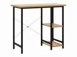 Escritorio para ordenador MDF metal negro roble 80x40x72 cm^Clicnbuy Hot
