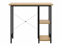 Escritorio para ordenador MDF metal negro roble 80x40x72 cm^Clicnbuy Hot