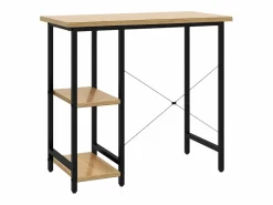Escritorio para ordenador MDF metal negro roble 80x40x72 cm^Clicnbuy Hot