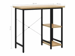 Escritorio para ordenador MDF metal negro roble 80x40x72 cm^Clicnbuy Hot