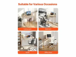 Escritorio para Ordenador SucceBuy Plegable 80 cm, Mesa de Oficina para Computadora Plegable para Espacios Pequeños, Estación de Trabajo en Tablero^
