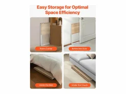 Escritorio para Ordenador SucceBuy Plegable 80 cm, Mesa de Oficina para Computadora Plegable para Espacios Pequeños, Estación de Trabajo en Tablero^