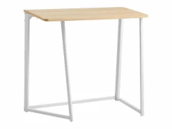 Escritorio para Ordenador SucceBuy Plegable 80 cm, Mesa de Oficina para Computadora Plegable para Espacios Pequeños, Estación de Trabajo en Tablero^