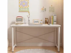 ESCRITORIO PARA ORDENADOR JUVENIL MESA BLANCA MODERNA GRANDE 100 CM Blanco Sale