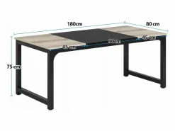 Escritorio para portátil, mesa, mesa de estudio para teletrabajo, puesto de trabajo para oficina, dormitorio, fácil montaje ( vintage/negro, 180 x 80 x 75 cm)^Tribesigns Best
