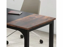 Tribesigns Escritorio para portátil, mesa, escritorio de estudio para oficina en casa, estación de trabajo para oficina, dormitorio, fácil de montar, 160 x 80 x 75 cm (marrón rústico + negro) Marru00f3n New