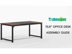 Tribesigns Mesa De Ordenador|Escritorio para portátil, Mesa, Escritorio para teletrabajo, Puesto de trabajo para oficina, 180 x 80 x 75 cm